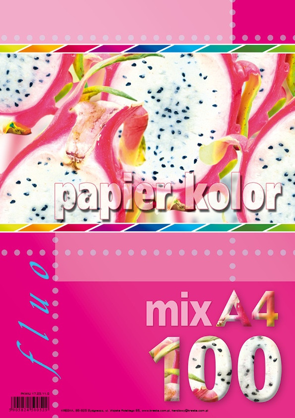 Papier ksero A4 80g 100ark. mix 5 kolorów fluorescencyjnych
